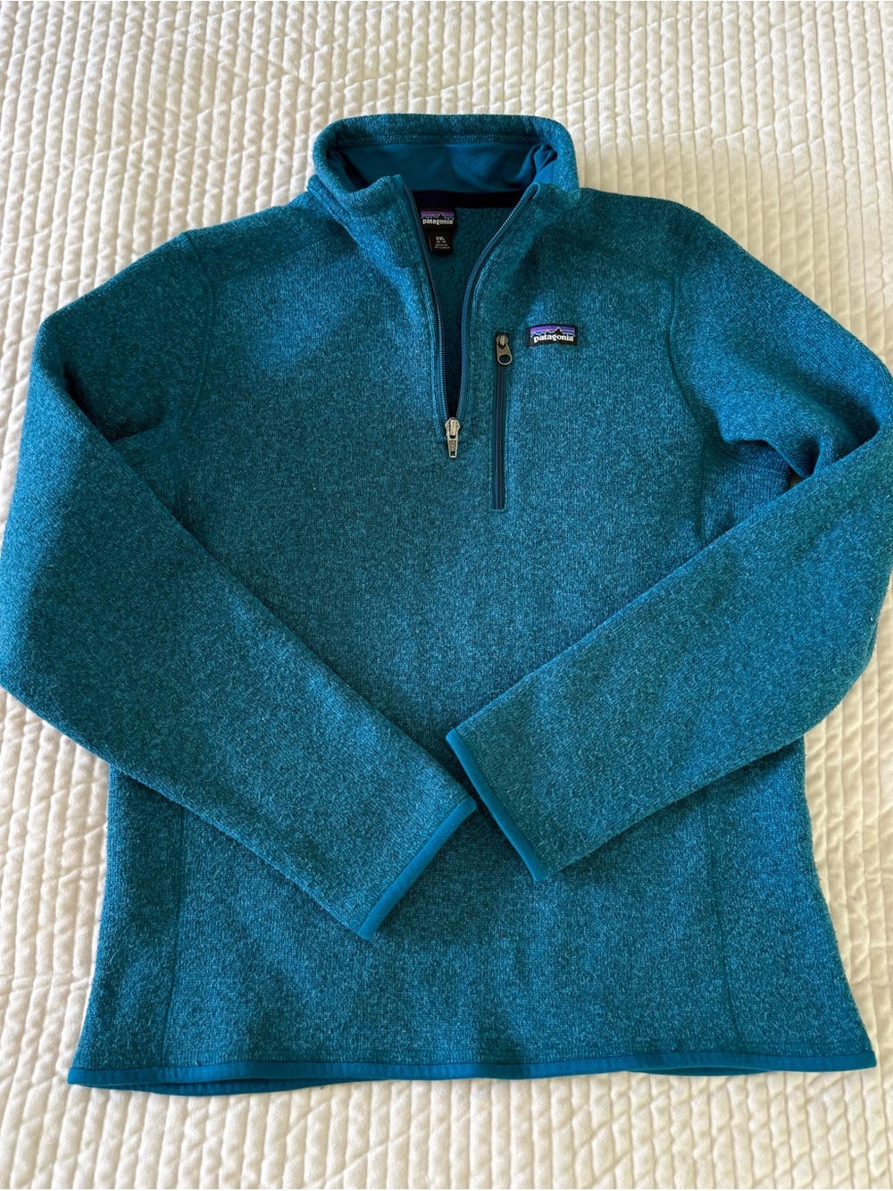 Patagonia Better Sweater- Girls size 16-18 XXL Teal 3/4 Zip Pullover